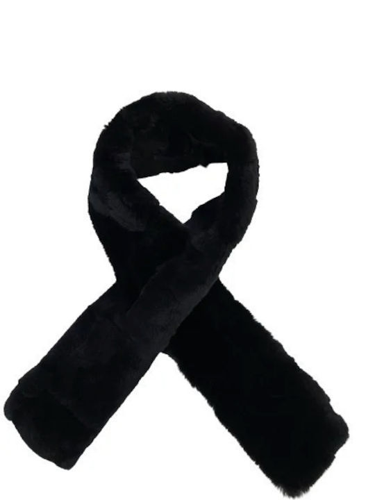 Women's Fur Scarf Black