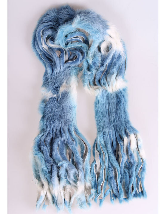 Women's Fur Scarf Blue