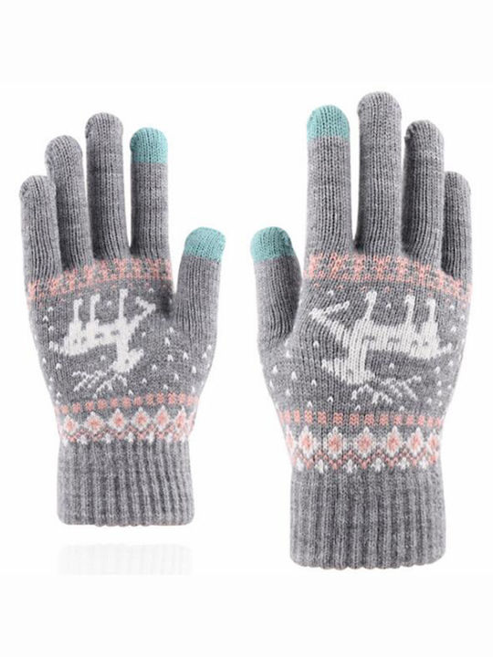 Techsuit Women's Woolen Gloves Gray Touchscreen