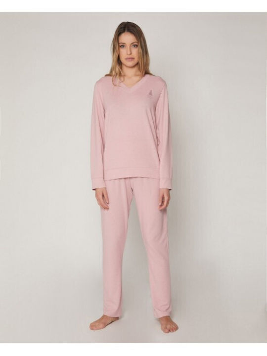 Admas De iarnă Set Pijamale pentru Femei De bumbac Roz