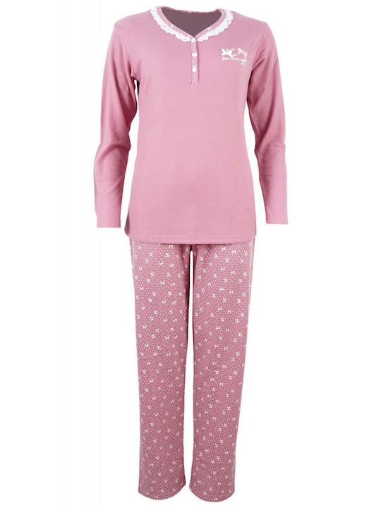 Cool Winter Damen Pyjama-Set Rosa