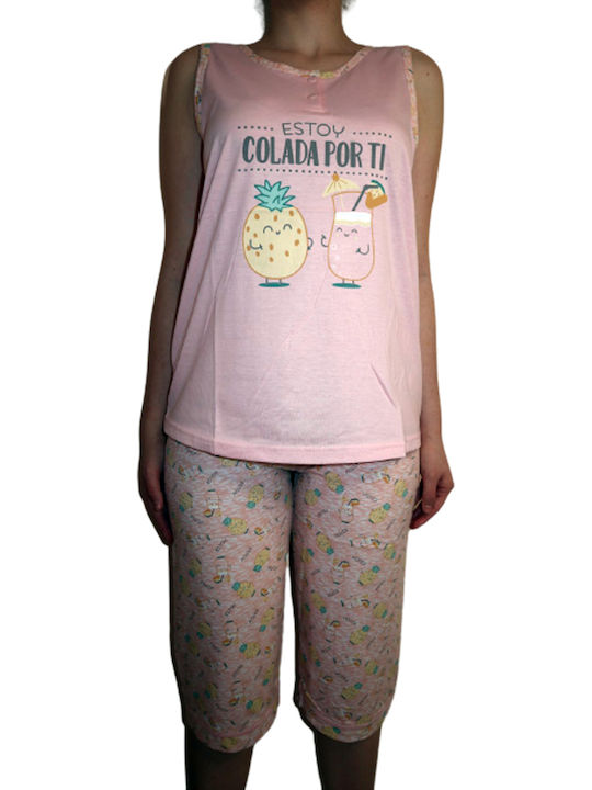 Cool Summer Women's Pyjama Set Cotton Pink