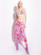 Guardabile Gonna Satin Midi Skirt Floral Purple