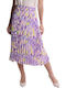 Remix Pleated Midi Skirt in Purple color