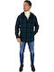 Herren Jacke mit Kapuze Blau