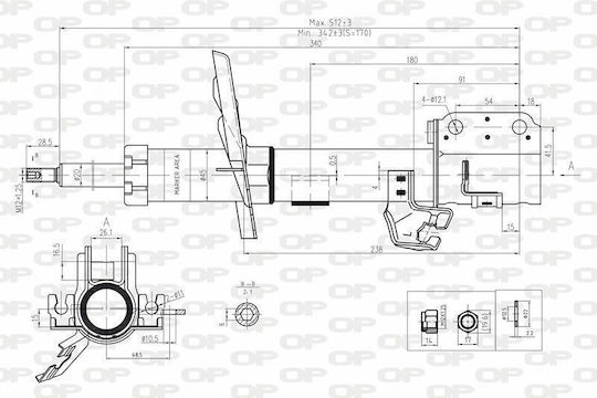 Open Parts Set Shock Absorbers 1pcs for Nissan Micra