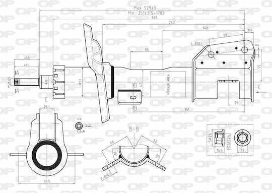 Open Parts Set Amortizoare 1buc pentru Fiat Felicitări