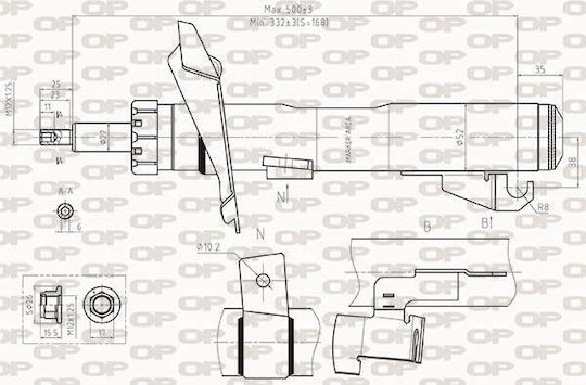 Open Parts Set Shock Absorbers 1pcs for Volvo S40