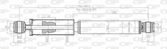 Open Parts Set Amortizoare 1buc pentru Renault Kangoo Nissan Kubistar
