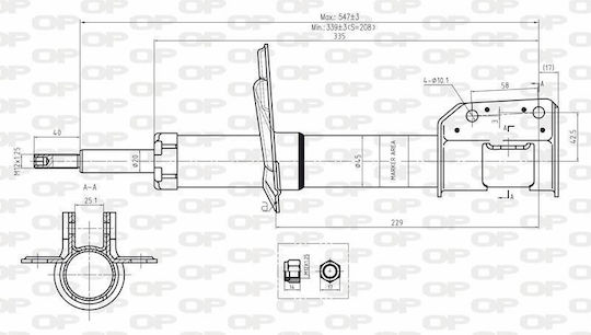 Open Parts Set Shock Absorbers 1pcs for Fiat Punto