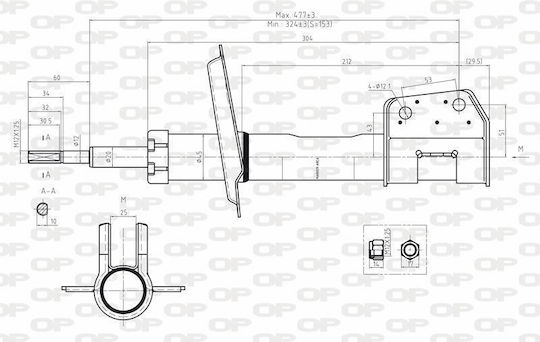 Open Parts Set Shock Absorbers 1pcs for Fiat Seicento