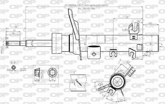 Open Parts Shock Absorber Set 4pcs for Peugeot 2008