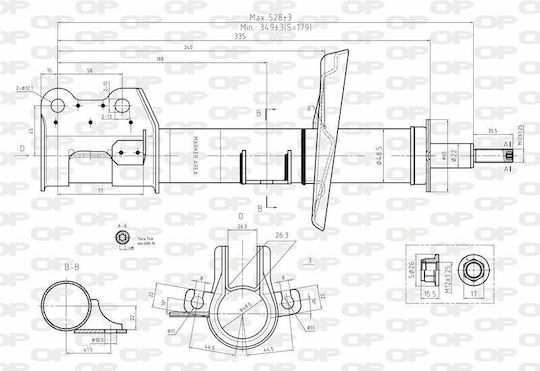 Open Parts Αμορτισέρ 1τμχ για Fiat Fiorino