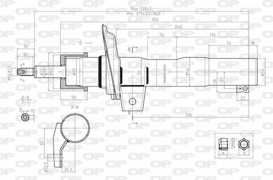 Open Parts Сет амортисьори 1бр за Seat Алтеа / Леон / Толедо Audi A3
