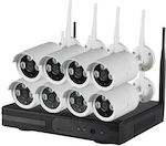 Integrated CCTV System Wi-Fi with 8 Wireless Cameras