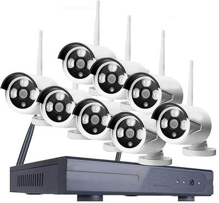 Jortan Surveillance System Hd Nvr Kit Jortan 8 Cameras Wireless Cameras IP with Recorder NVR