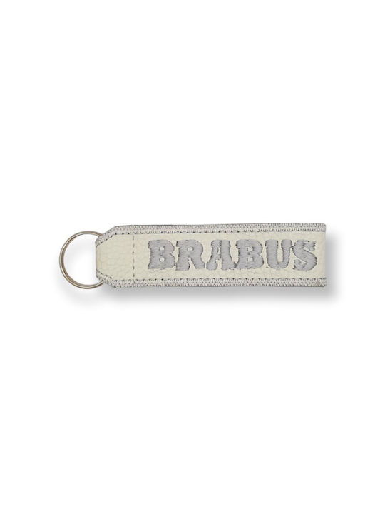 Keychain Brabus Piele Alb