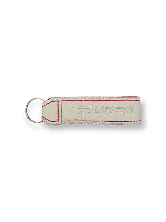 Keychain Punto Piele Alb