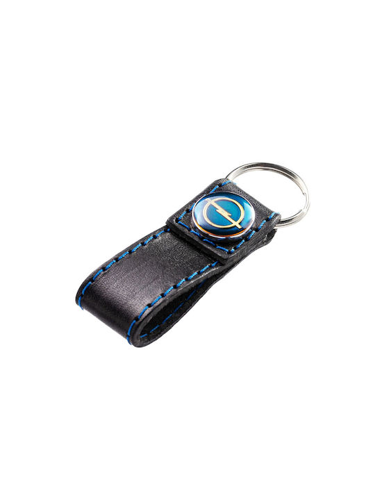 Keychain Leather Blue