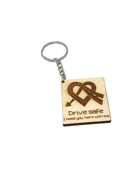 Woodseason Keychain Drive Safe I Need You Here Me Wooden for Couples