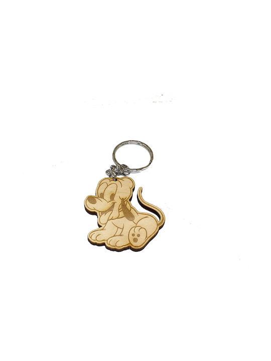 Woodseason Keychain Pluto Wooden