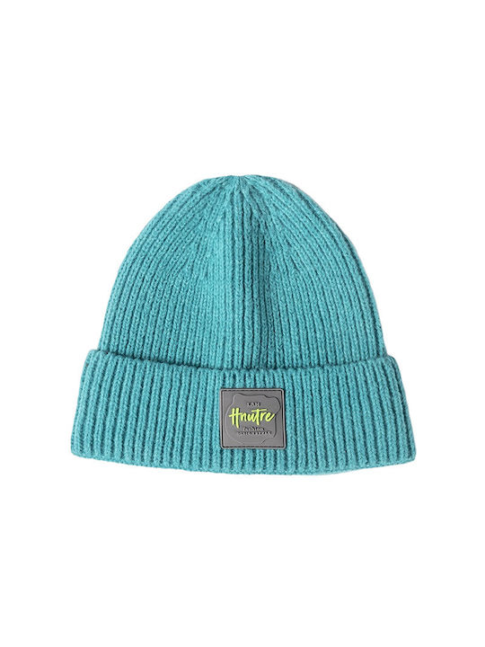 Ribbed Beanie Cap Turquoise