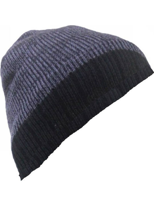 Beanie Ανδρικός Σκούφος με Rib Πλέξη σε Γκρι χρώμα