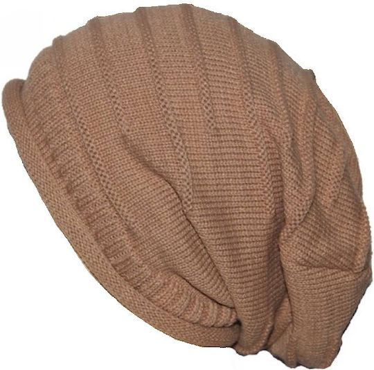 Knitted Beanie Cap Brown