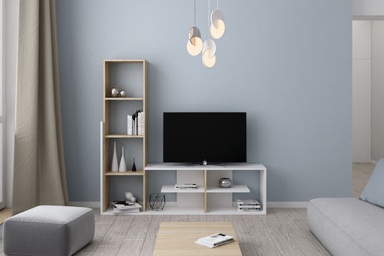 Wohnzimmer TV-Einheit Victoria White-sonoma L151xB30xH142cm Wohnzimmer TV-Einheit Victoria White-sonoma L151xB30xH142cm