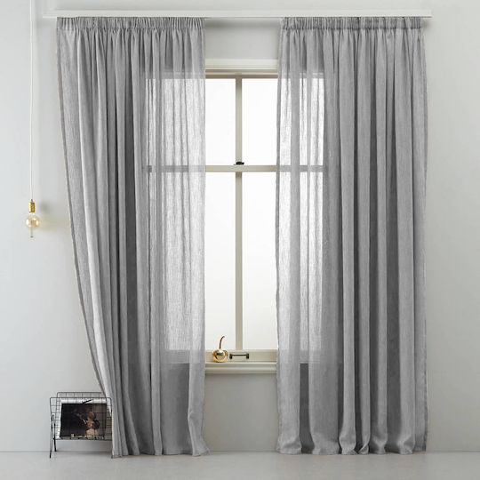 Saray Home Перде с Плик с Писалка Сиво 140x280см
