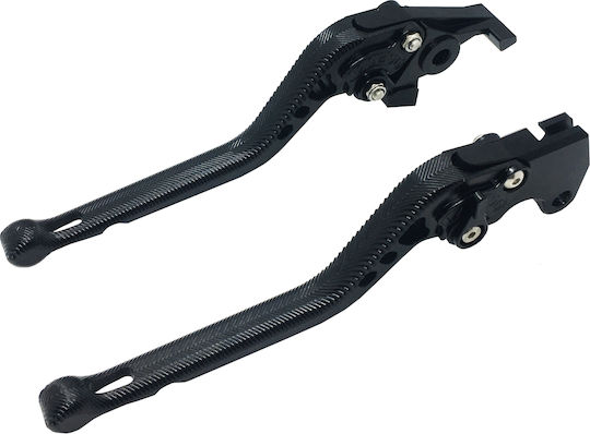 Moto Discovery Set of Motorcycle Brake/Clutch Levers Adjustable for Honda Varadero Black 713001/XL-B