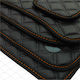 Fiat Cinquecento Techno-Leather Mats Cube Black with Orange Embroidery Fiat Set of 4 Pieces