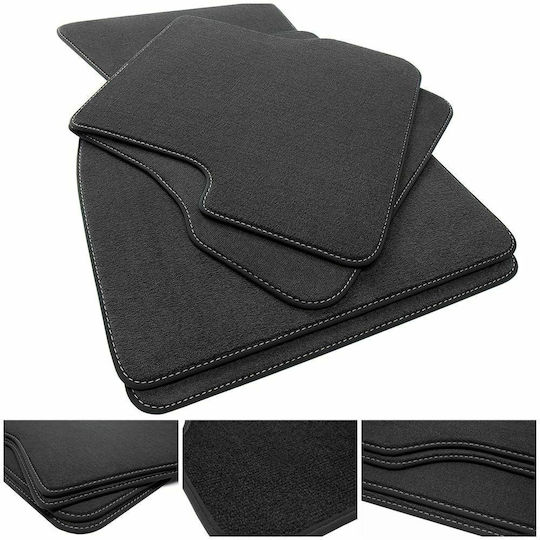 Peugeot Rcz Carpet Mats Black Luxury Line White Stitching Greek Made Set of 4 Pieces