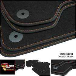 Set of Front and Rear Mats 4pcs from Carpet for Ford Focus Black / Orange