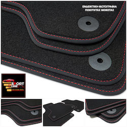 Skoda Citigo E Iv Carpet Mats Sport Line Black With Red Stitching Red Embroidery Citigo Set of 4 Pieces