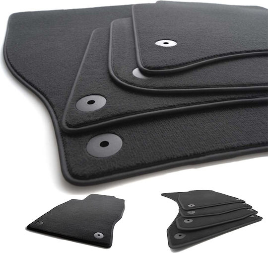 Covorașe pentru Smart Fortwo 450 1998-2007, Linie de Lux Negru, Cusături Negre, Fabricate în Grecia, Set de 2 Bucăți