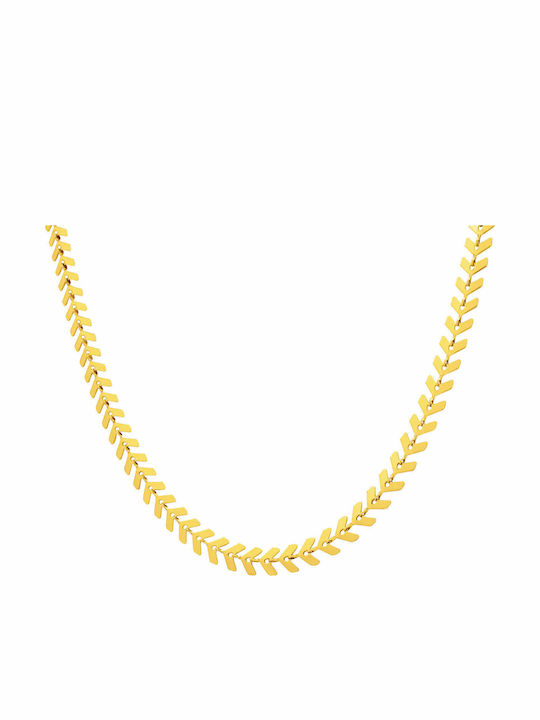 Goldjewels Chain Neck made of Steel Gold-plated Wide Thickness 6mm and Length 40cm
