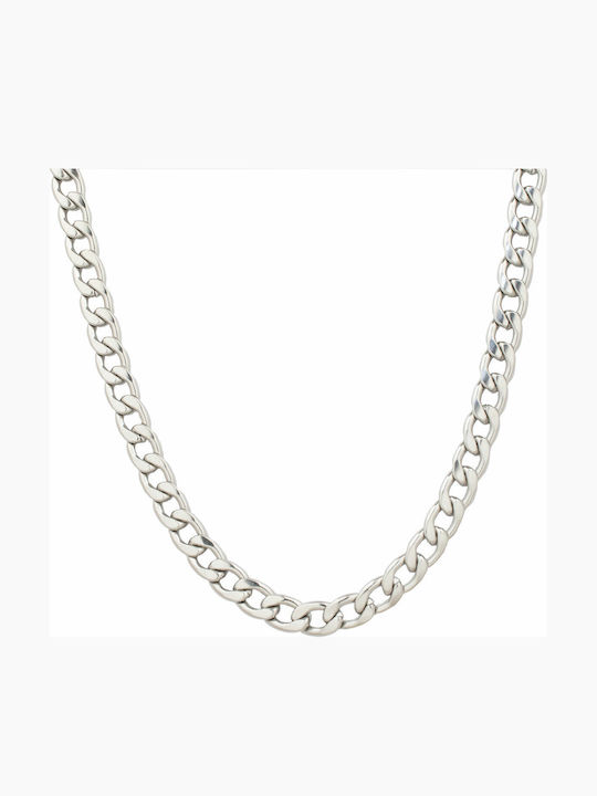Goldjewels Lanț Gât din Oțel Largă Grosime 7mm și Lungime 55cm