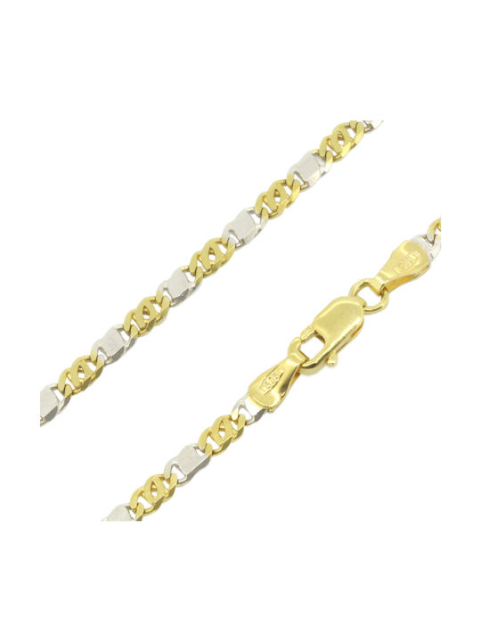 Two-tone Chain Neck made of White Gold 14K
