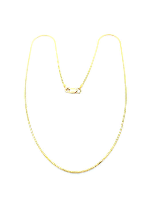 PS Silver Silver Chain Neck Snake Gold-plated Thin Thickness 1.32mm and Length 40cm