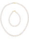 Margaritari Set with Necklace & Bracelet from Gold 14K with Pearls