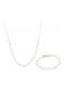 Art d or Set mit Halskette & Armband aus Gold 14K mit Steinen