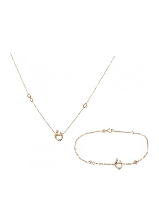 Art d or Set mit Halskette & Armband aus Roségold