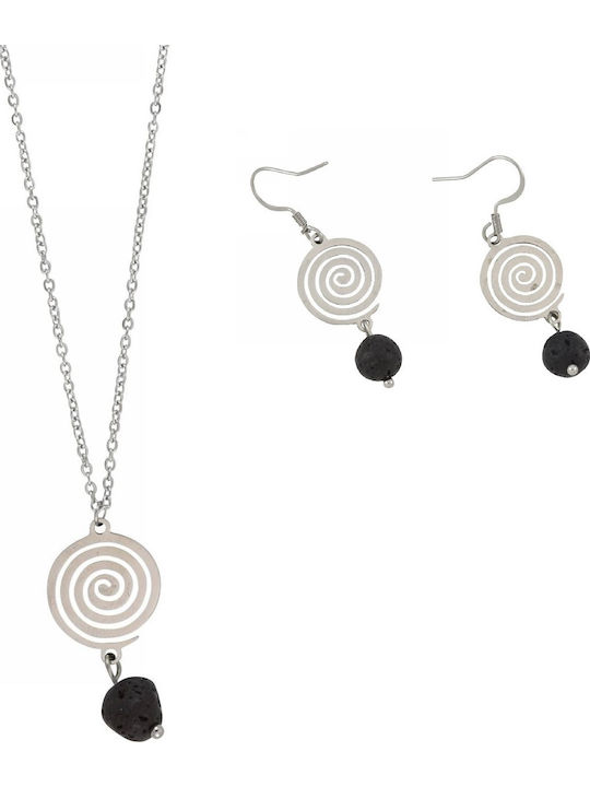 Tatu Moyo Set with Necklace & Earrings from Sil...