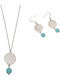 Tatu Moyo Set with Necklace & Earrings from Silver with Stones