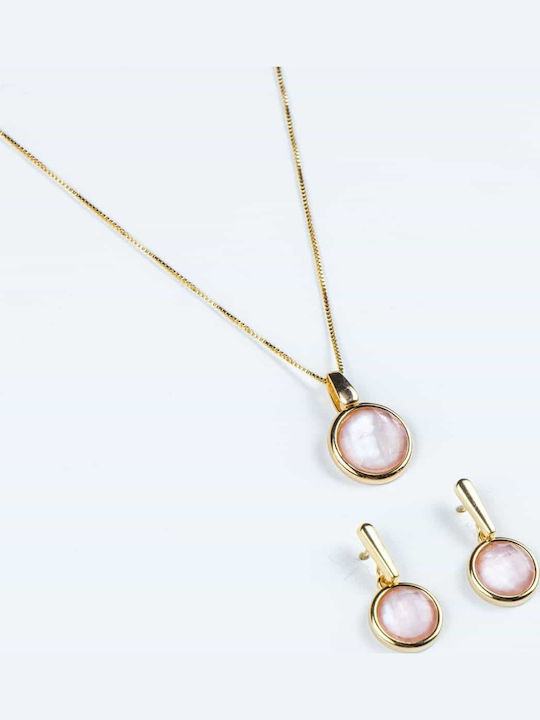 Cuoro Gold Plated Steel Jewelry Set