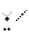 Tatu Moyo Set with Necklace , Earrings & Bracelet from Silver with Stones