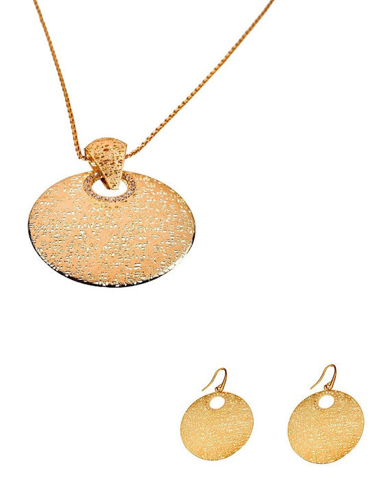 Gold Set Necklace & Earrings 14K