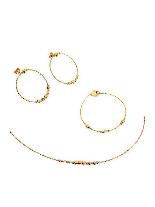 Gatsa Set with Necklace , Earrings & Bracelet from Gold 14K