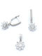 PS Silver Set cu Cercei & Pandantiv din Argint cu Pietre